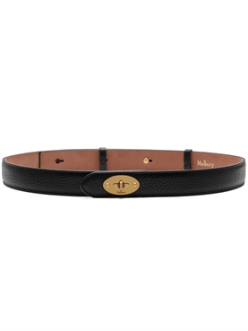 Mulberry Darley Thin Belt Black Natural Grain Leather